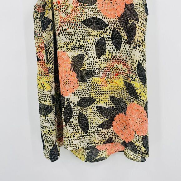 Ann Taylor Size Small Yellow Pink Floral Layered Sleeveless Tank Top Blouse - Picture 9 of 9